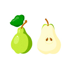 Hand drawn pear. Vector decorative element. Cartoon style.