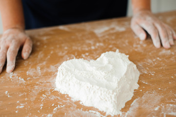 Chef preparing dough - cooking process