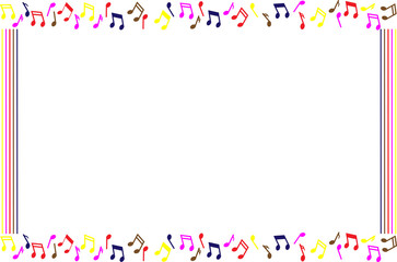 Abstract background frame with music notes