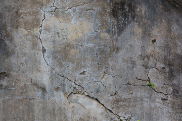 Rissige alte Steinwand in grau
