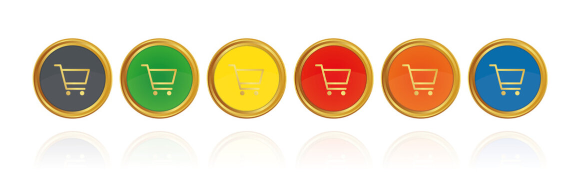 Einkaufswagen - Goldene Buttons