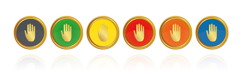 Hand - Handfläche - Goldene Buttons