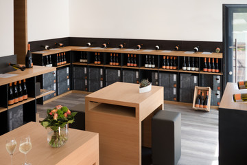 Small Modern Wine Shop, Winery Outlet, Sales, Display