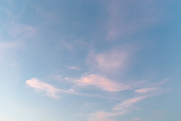 Hot weather, clouds look colorful before sunset.