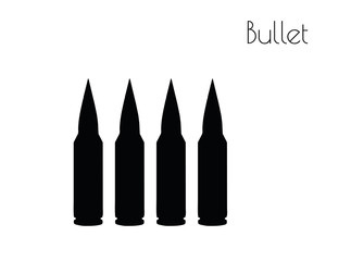 Bullets silhouette on white background