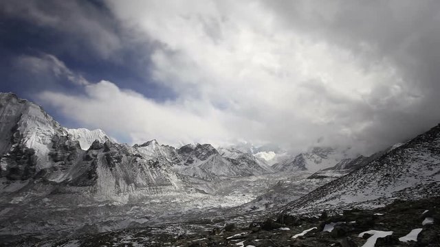 Timelapse view from Kala Patthar, Everest region in Himalaya Nepal