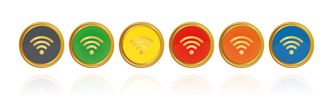 WLAN - Wifi - Goldene Buttons