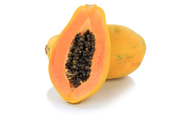 Papaya Früchte Frucht reif tropisch Obst Sommer Freisteller freigestellt isoliert