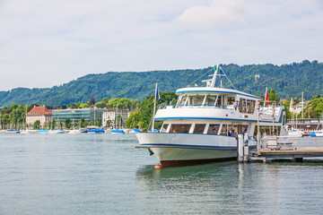 Fototapeta na wymiar Excursion ship, Lake Zurich, Switzerland