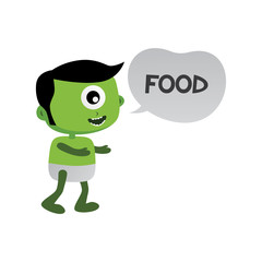 green zombie monster character