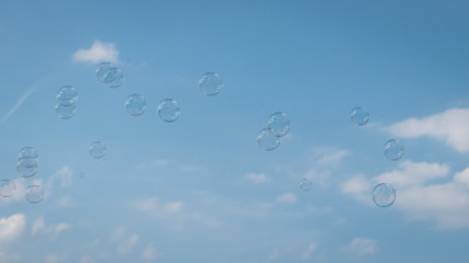 soap bubbles in the sky