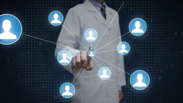 Scientist, engineer touching screen, Human icon IoT technology connect global world map. dots makes world map, internet of things.2.