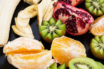 Different fruits on plate