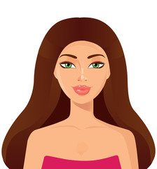 Portrait of young beautiful woman face concept vector isolated