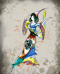 horoscope girl watercolor