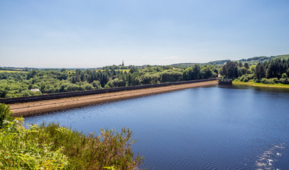 Fototapeta na wymiar Beautiful summers afternoon at Wayoh Reservoir, Bolton, Gtr Manchester, UK