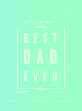 Vector image of greeting card with fathers day message