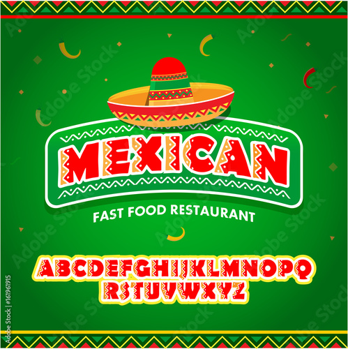 Mexican Food Logo With Mexican Alphabet Mexican Fast Food