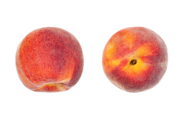 Juicy peach fruit isolated on white background