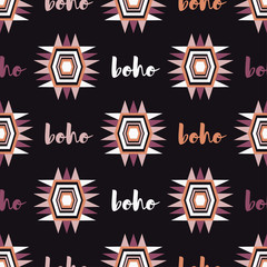 Ethnic boho seamless pattern. Retro motif. Vector illustration. Textile rapport.
