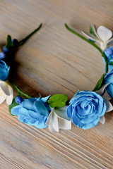 a little rim with delicate berries and roses, handmade, suede plastic and cold porcelain.