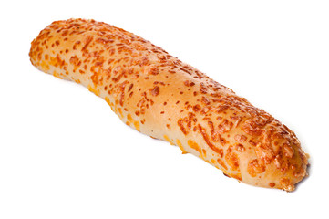 fast food bun with cheese isolated on white