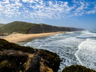 A view of Praia do Magoito in Sintra, Portugal