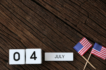 Fototapeta premium 4th of july Happy Typographic Element Copy space,minimal style