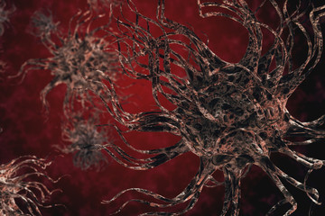 The most dangerous deadly villous virus in the body is 3d illustration
