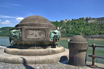 Poller am Deutschen Eck, Koblenz, Rheinland Pfalz
