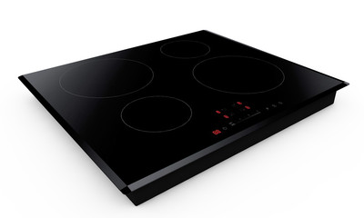 Fototapeta premium Induction cooktop on white background 3d render