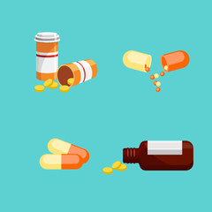 Drug and pills medicine and health illustration