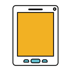 color sections silhouette of tablet device vector illustration