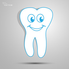 teeth icon dentist flat vector symbol. For mobile user interface