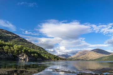 Fototapeta premium Shores of Loch Creran by the Loch Creran bridge