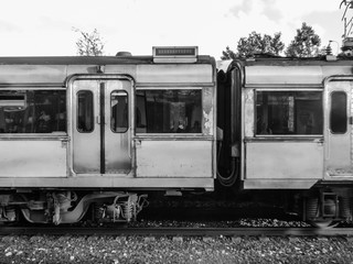 Train in black and white - Lisbon, Portugal