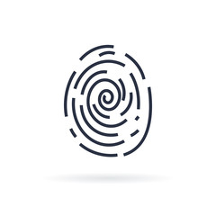 Human finger print vector icon on white background. Vector Icon, Isolated Sci-Fi Future Identification
