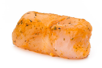 Chiken meat rolls isolated on the white background.