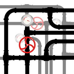 Plumbing Service of repairing Installation background. Pipeline system vector