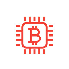 bitcoin icon, linear style
