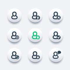 login, account icons set