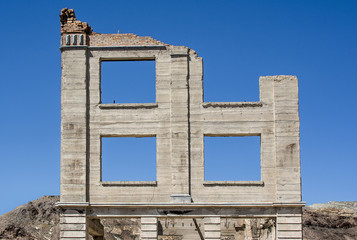 Destroyed Building Wall Facade with Windows