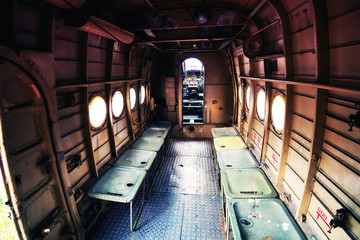 Old abandoned plane from within