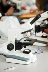 Fototapeta na wymiar Microscope at the laboratory