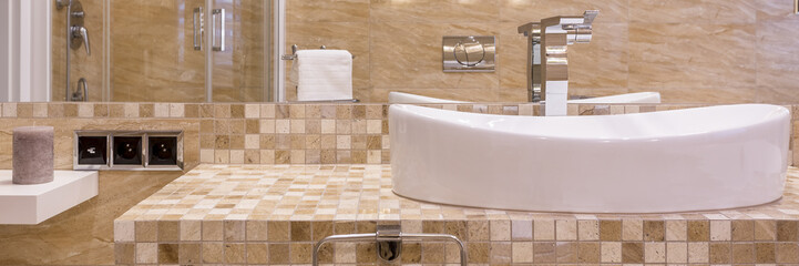 Sink in panoramic view