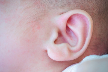 Baby ear closeup