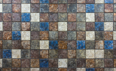 Beautiful multi-colored vintage sidewalk tile with a texture under the Middle Ages