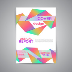 Naklejka premium Annual report template. Modern flyer with geometric shapes in low poly style. Abstract business brochure.