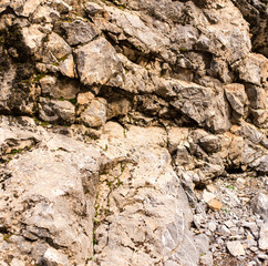 Stone cliffs in the mountains as a background