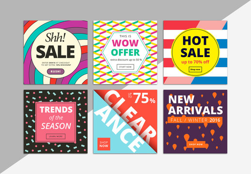 6 Square Patterned Social Media Commerce Layouts 5